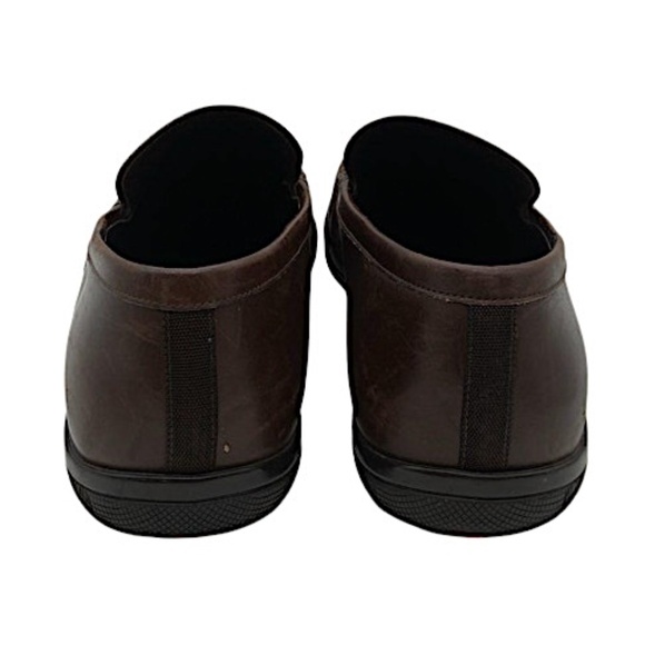 Prada Men\'s D1645 Brown Leather Round Toe Slip On Loafers main image 5